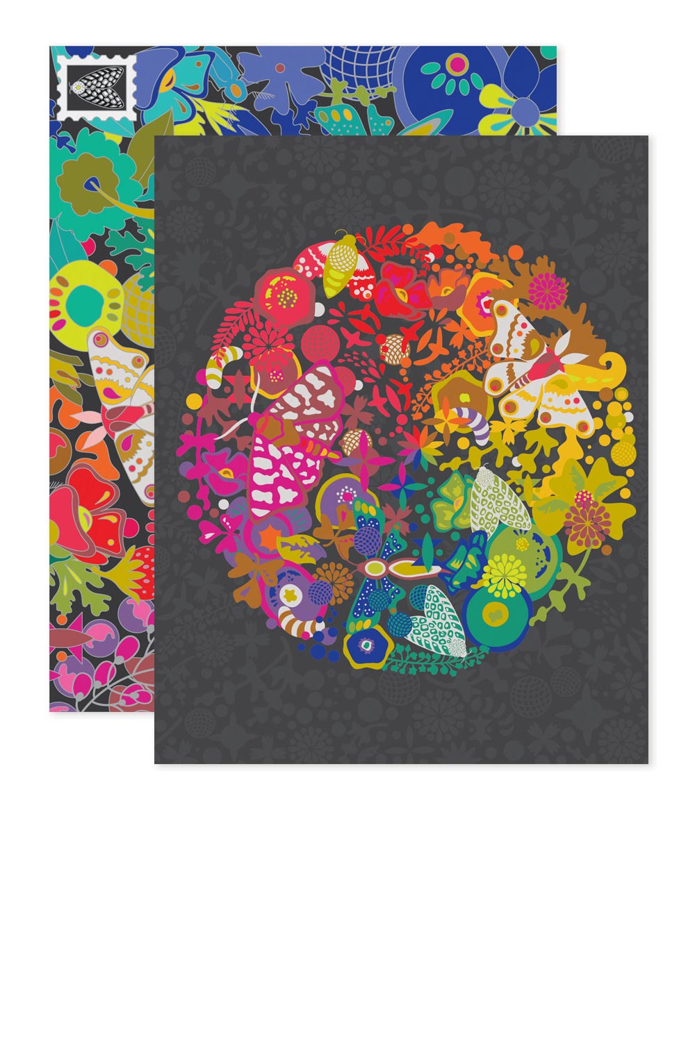 art theory card with printed envelope