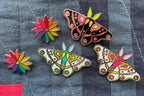 2021 new moth and rainbow flower pins with neon colors