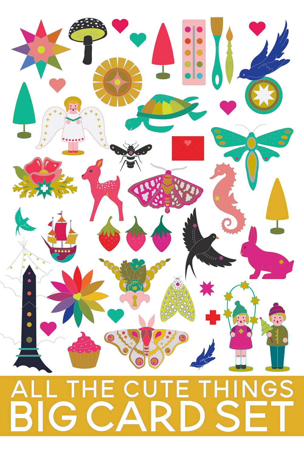 cute things big greeting card set