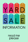 yard sale info please read
