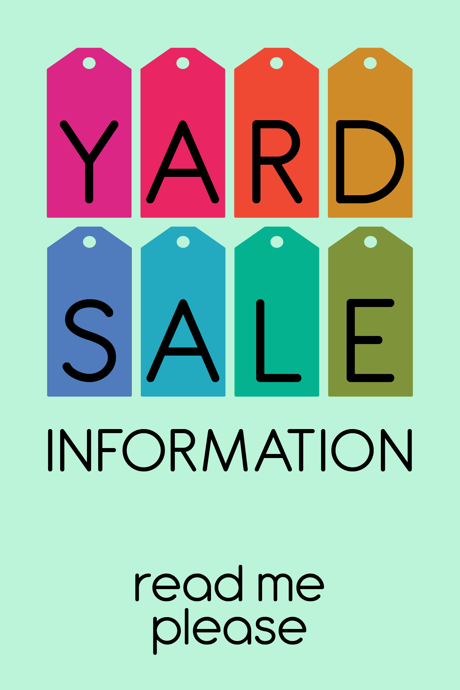 yard sale info please read