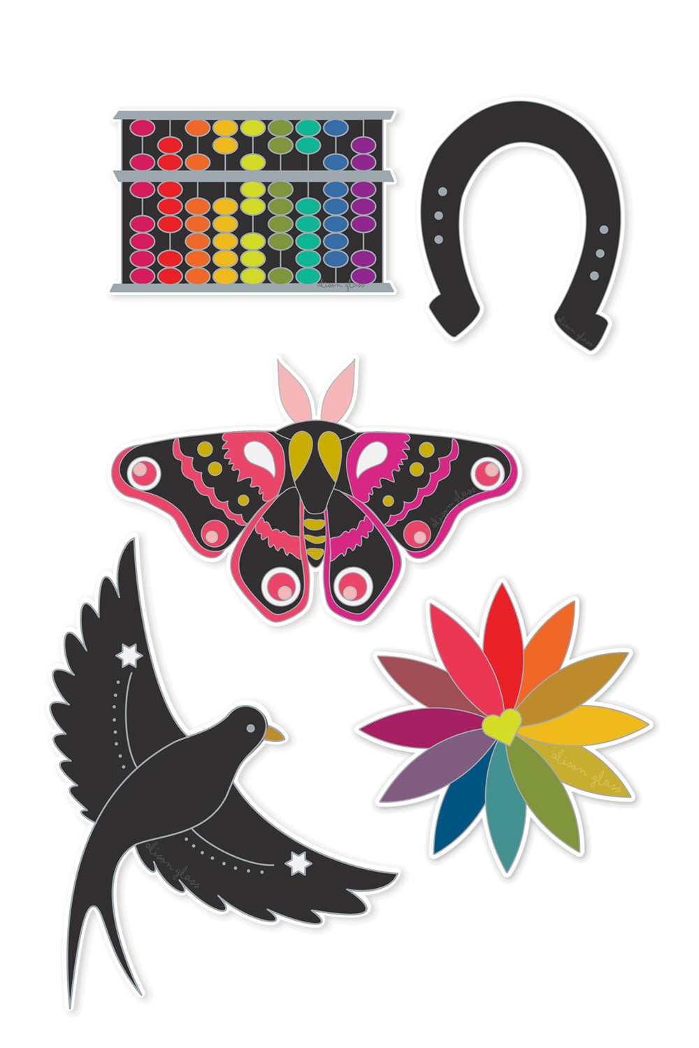 abacus sticker set