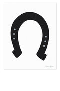horseshoe in black art print
