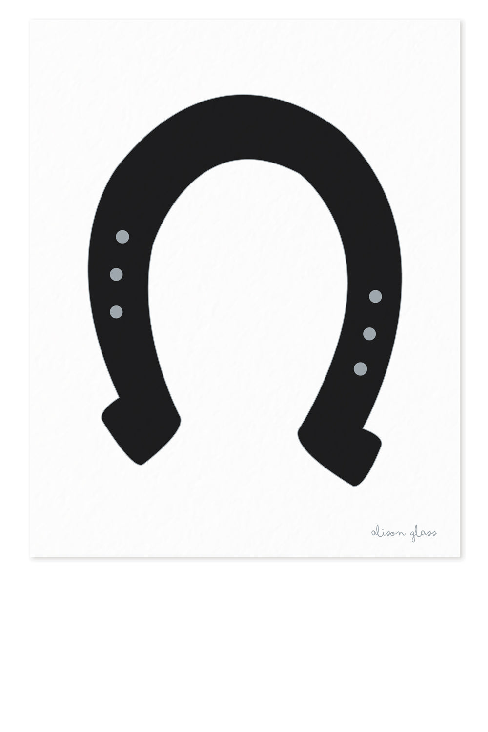 horseshoe in black art print