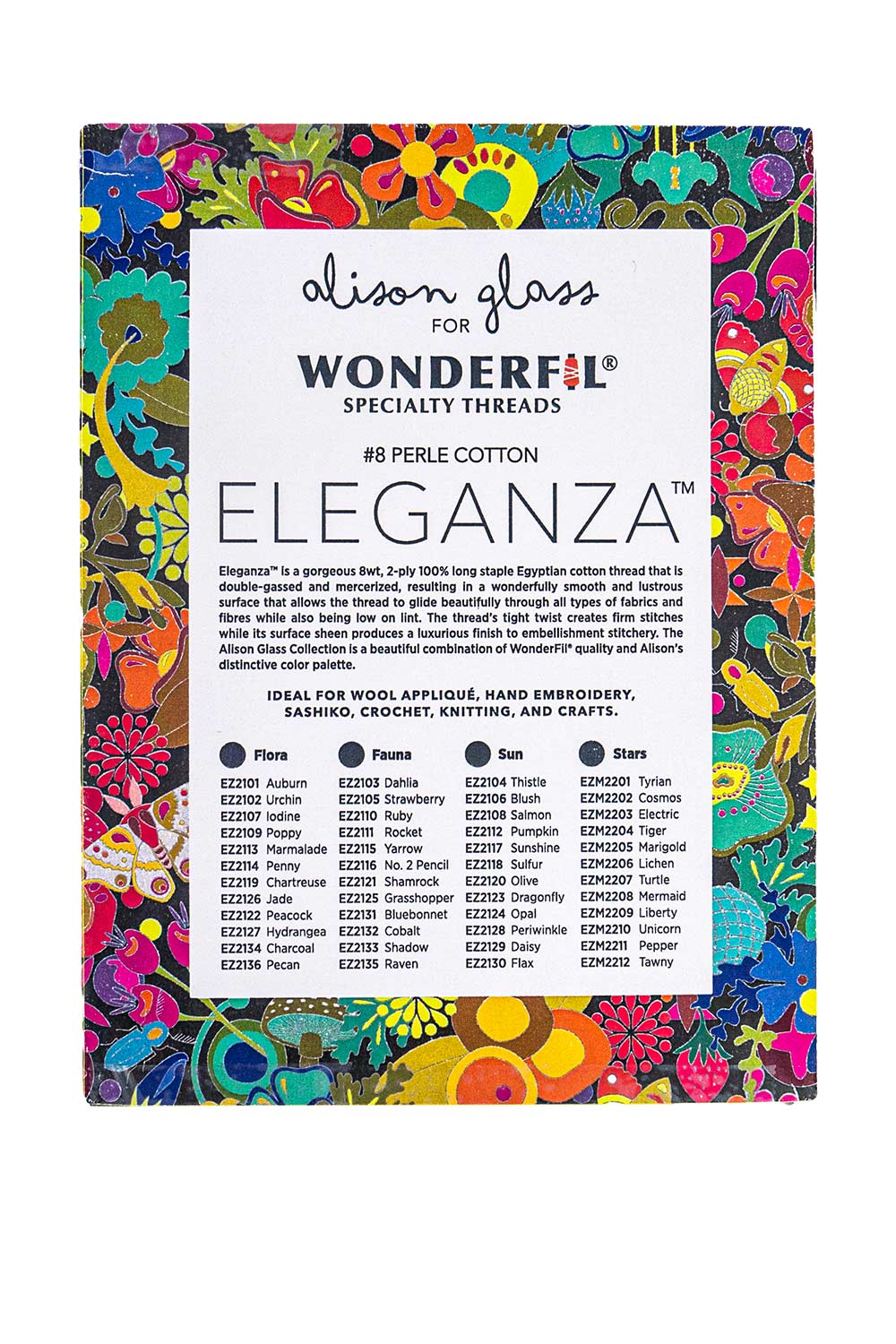 alison glass + wonderfil perle cotton thread box back