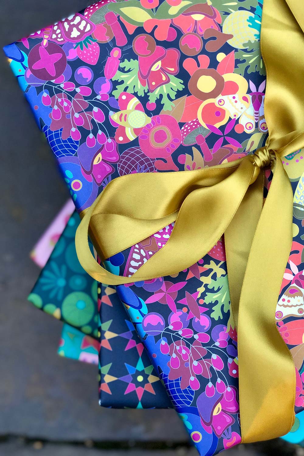 set of gift wrap papers