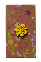 enamel smiling flower pin from the between collection