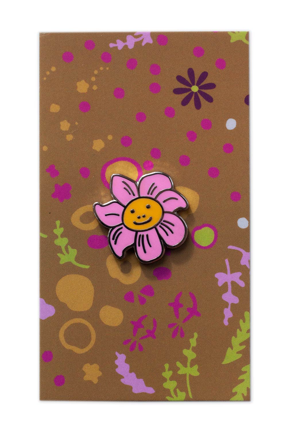 enamel smiling flower pin from the between collection