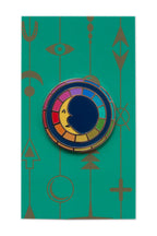 enamel moon pin from the between collection
