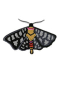 black and grey moth patch