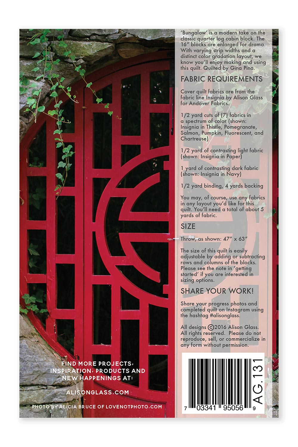 bungalow pattern alison glass pattern company back