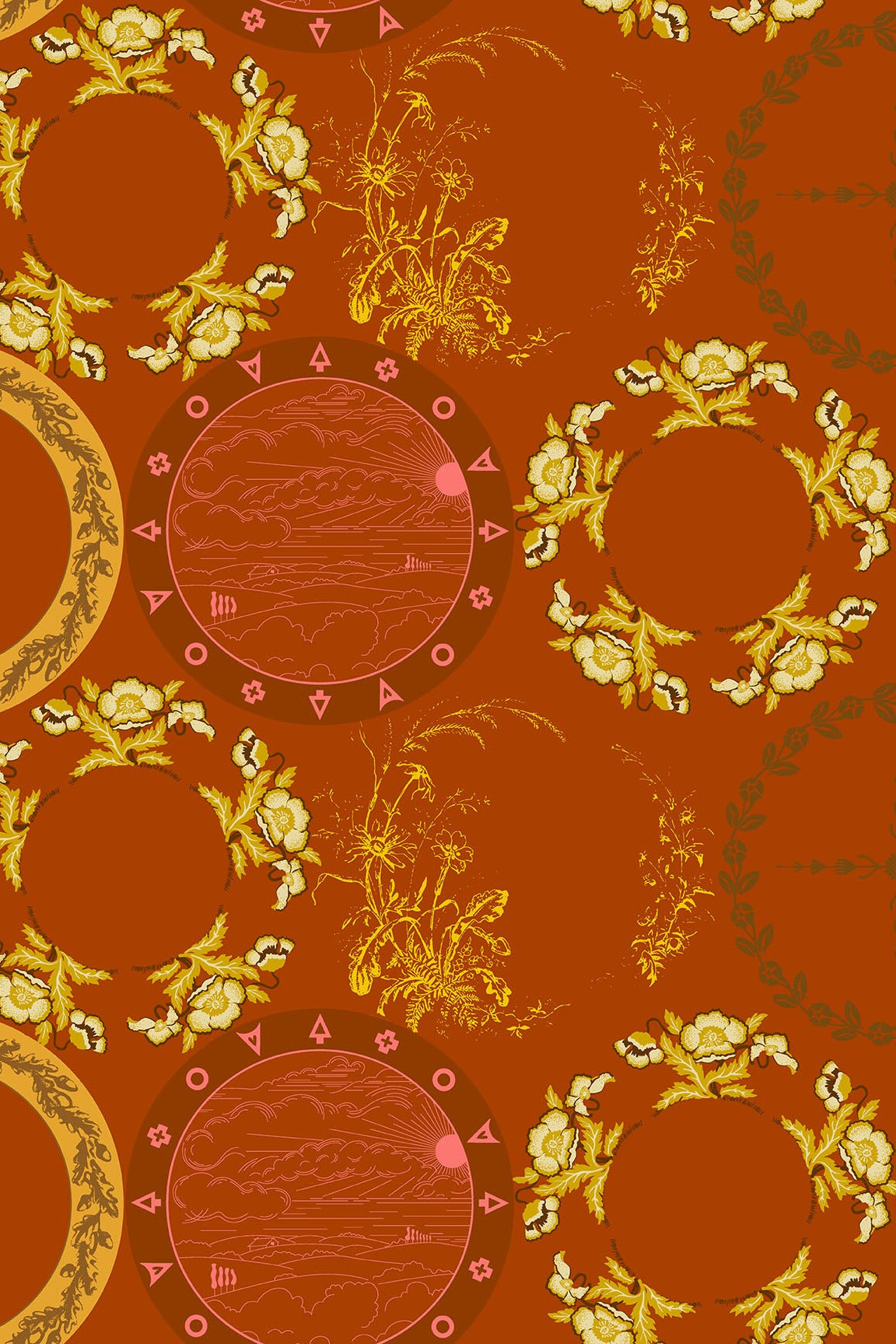 camp kitschy lala yardage thankful in caramel