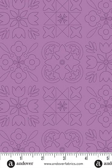 PRESALE - Color Camp Basics - Bloom Yardage - Bandana in Muted Amethyst