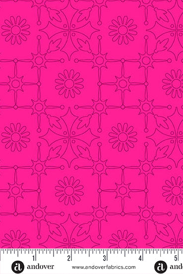 PRESALE - Color Camp Basics - Bloom Yardage - Leatherwork in Strawberry