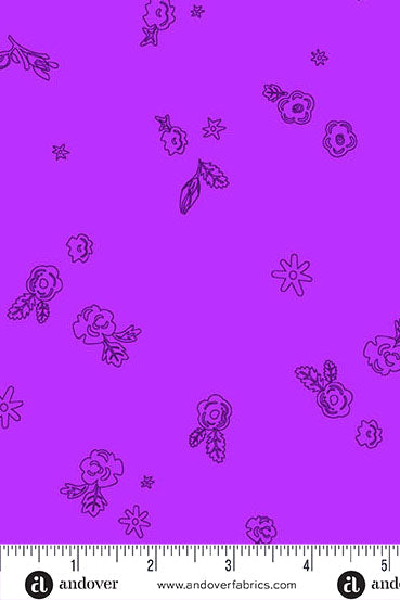 PRESALE - Color Camp Basics - Bloom Yardage - Sprig in Amethyst