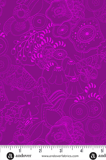 PRESALE - Color Camp Basics - Bloom Yardage - Tangle in Dark Amethyst