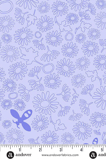 PRESALE - Color Camp Basics - Dusk Yardage - Bee in Lighter Violet