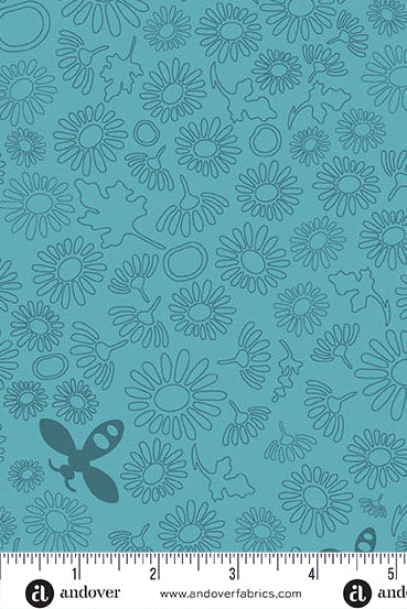 PRESALE - Color Camp Basics - Dusk Yardage - Bee in Muted Peacock