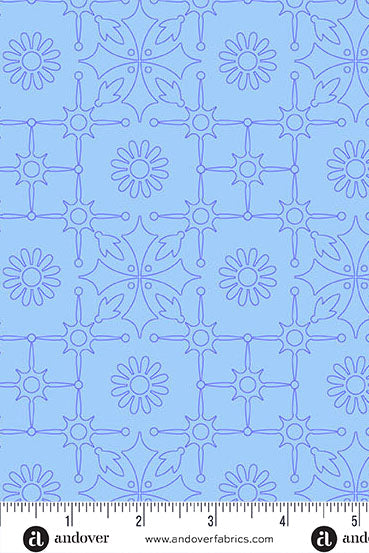 PRESALE - Color Camp Basics - Dusk Yardage - Leatherwork in Light Cobalt
