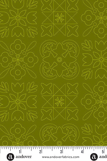 PRESALE - Color Camp Basics - Grove Yardage - Bandana in Dark Toad