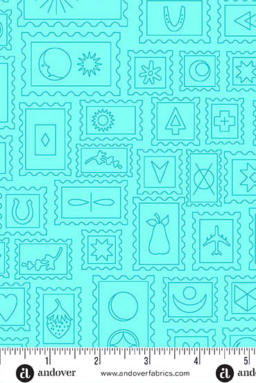 PRESALE - Color Camp Basics - Grove Yardage - Postcard in Light Aqua