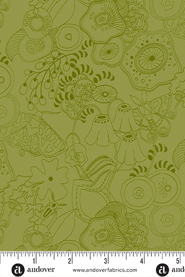 PRESALE - Color Camp Basics - Grove Yardage - Tangle in Muted Toad