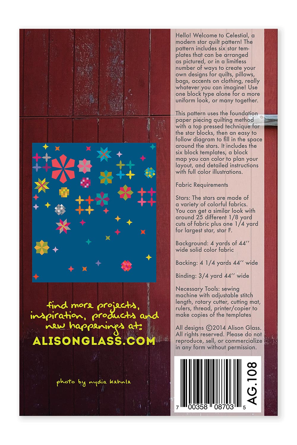 celestial sew series alison glass pattern company