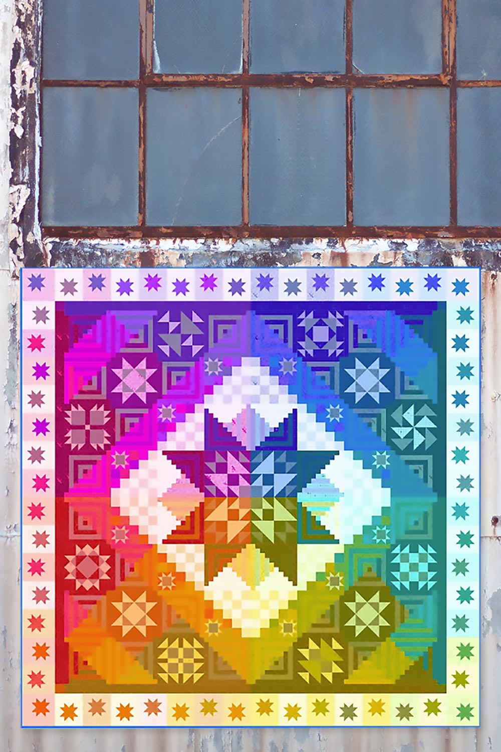 PRESALE - Color Compass Quilt Kit - queen size border add-on
