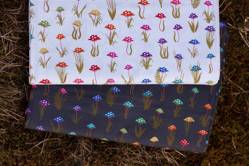 mushroom parade in night and day from color wheel