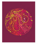 mermaid circle in pink art print