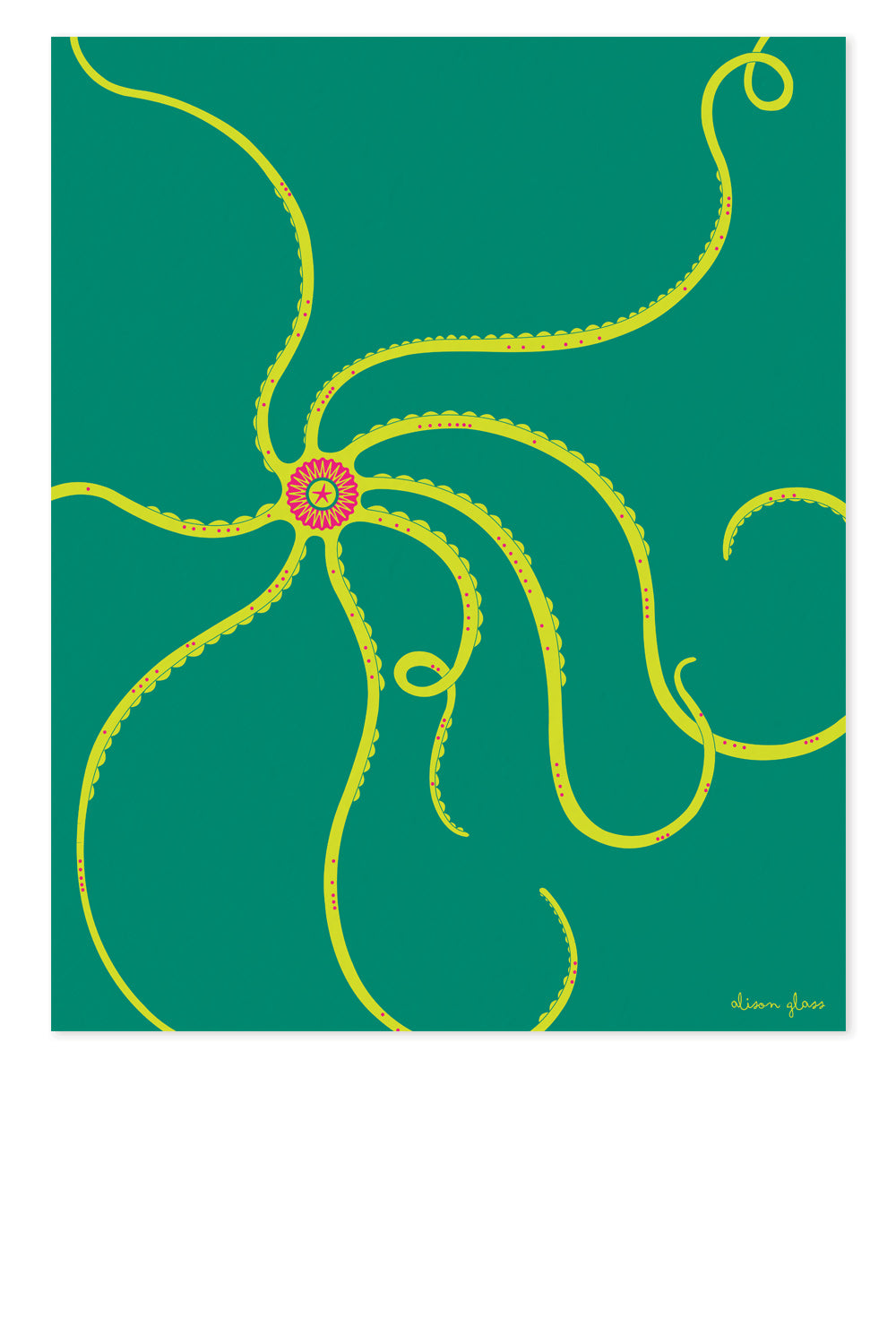 Octopus in Jade Art Print