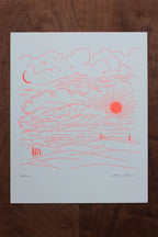 dwell letterpress print in electric