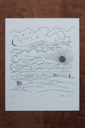 dwell letterpress print in night