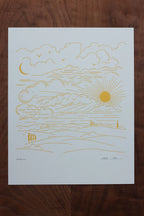 dwell letterpress print in sunshine