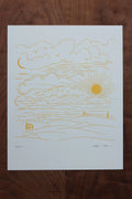 dwell letterpress print in sunshine