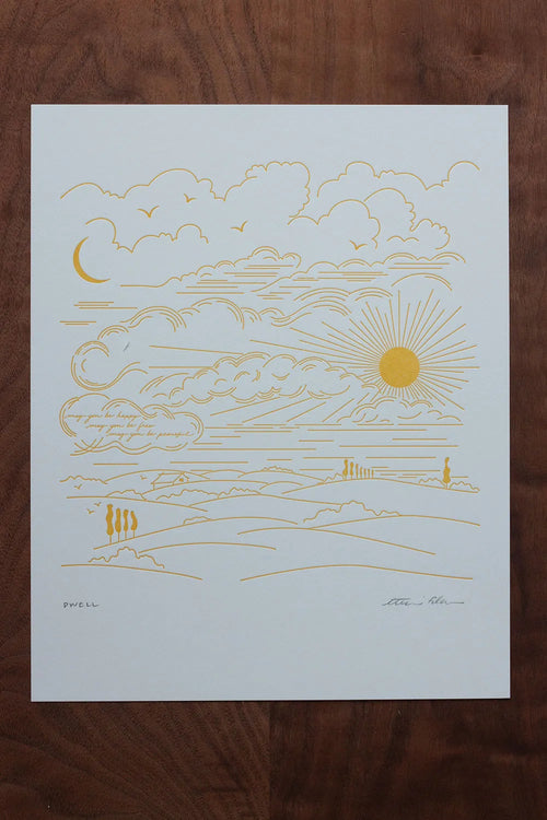 dwell letterpress print in sunshine