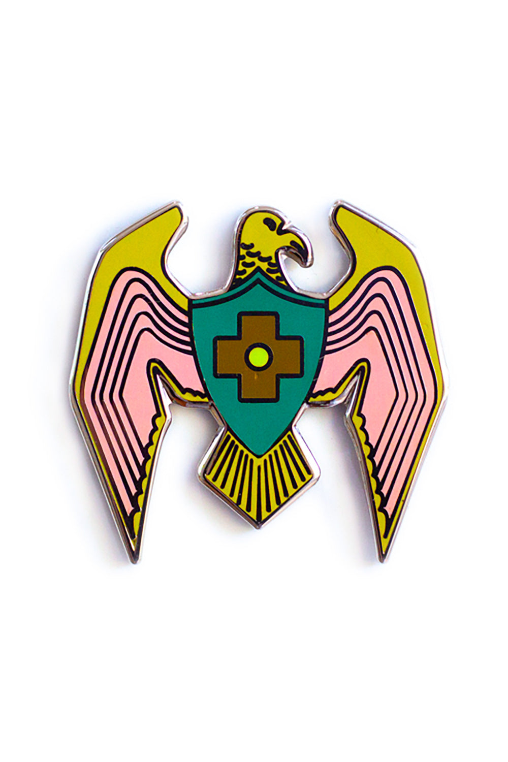 pink eagle enamel pin