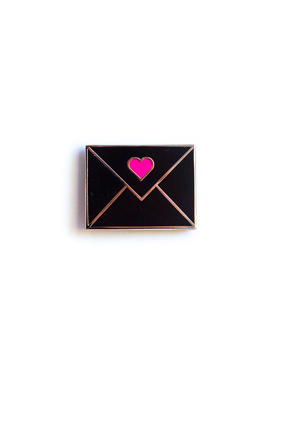 black envelope enamel pin