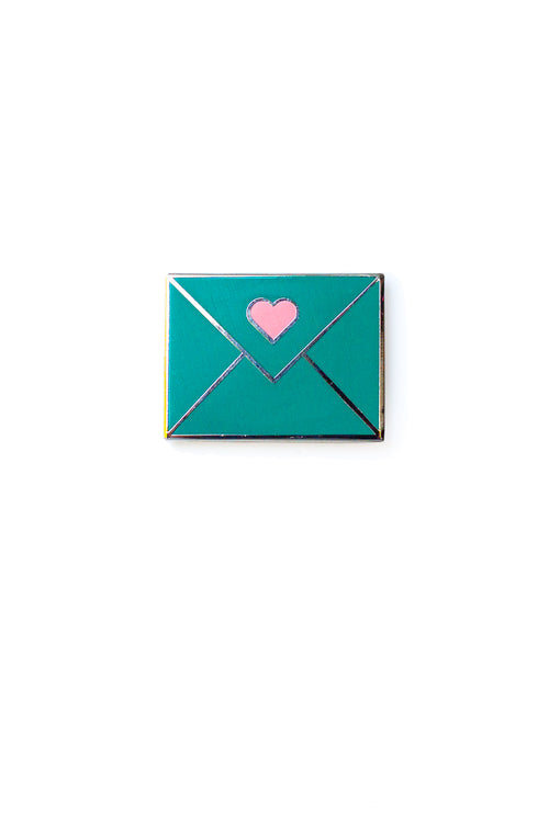 jade envelope enamel pin