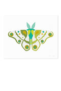 moth in jade and green art print