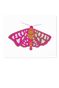 moth in fuschia art print