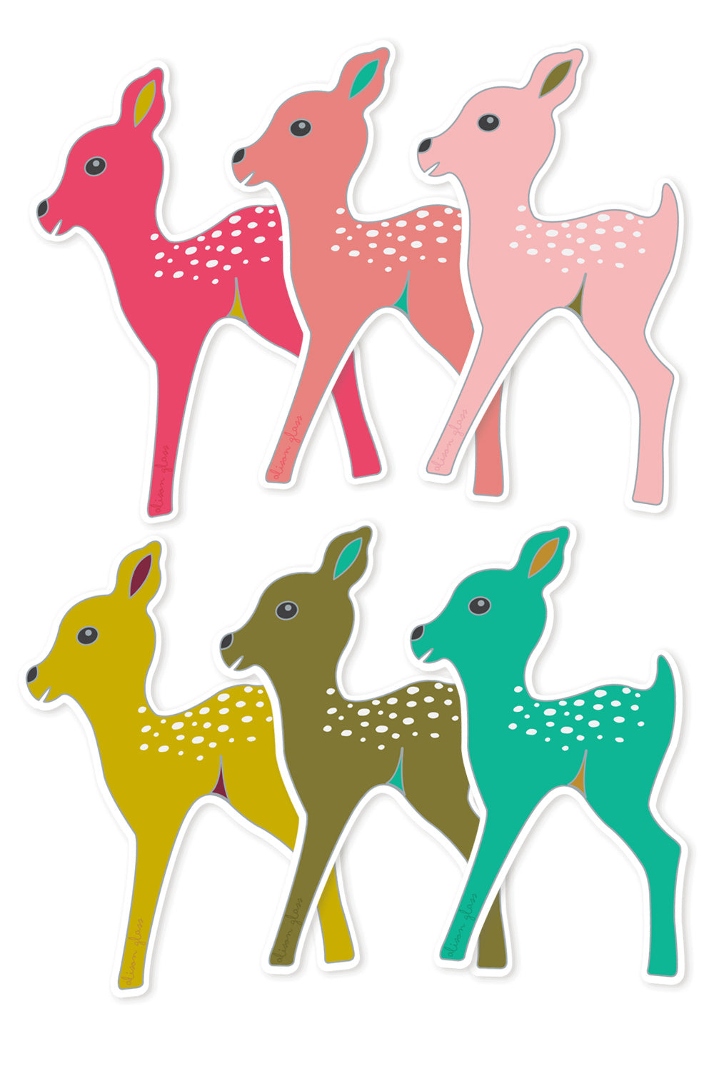 fawn sticker set