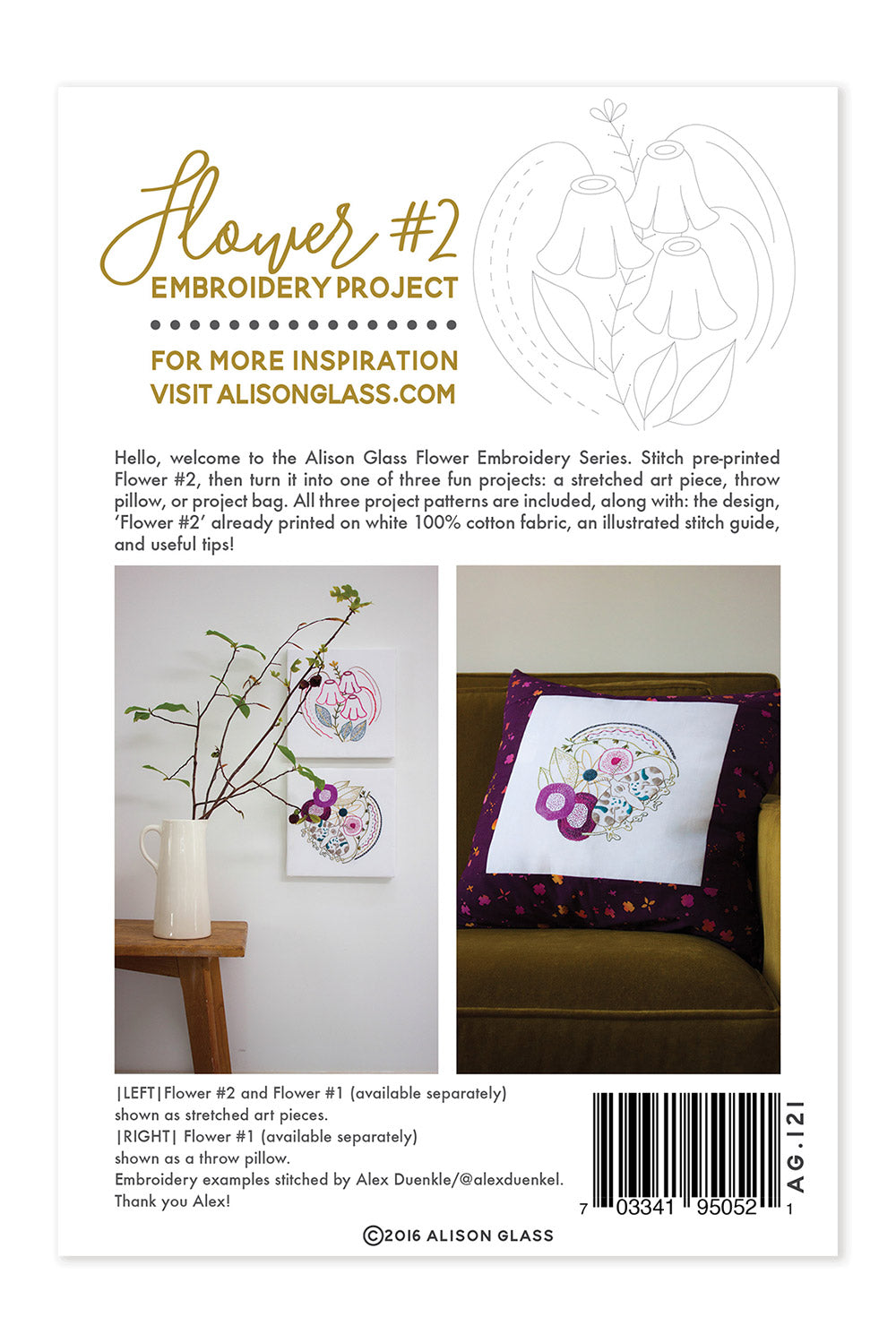 flower 2 embroidery alison glass pattern company