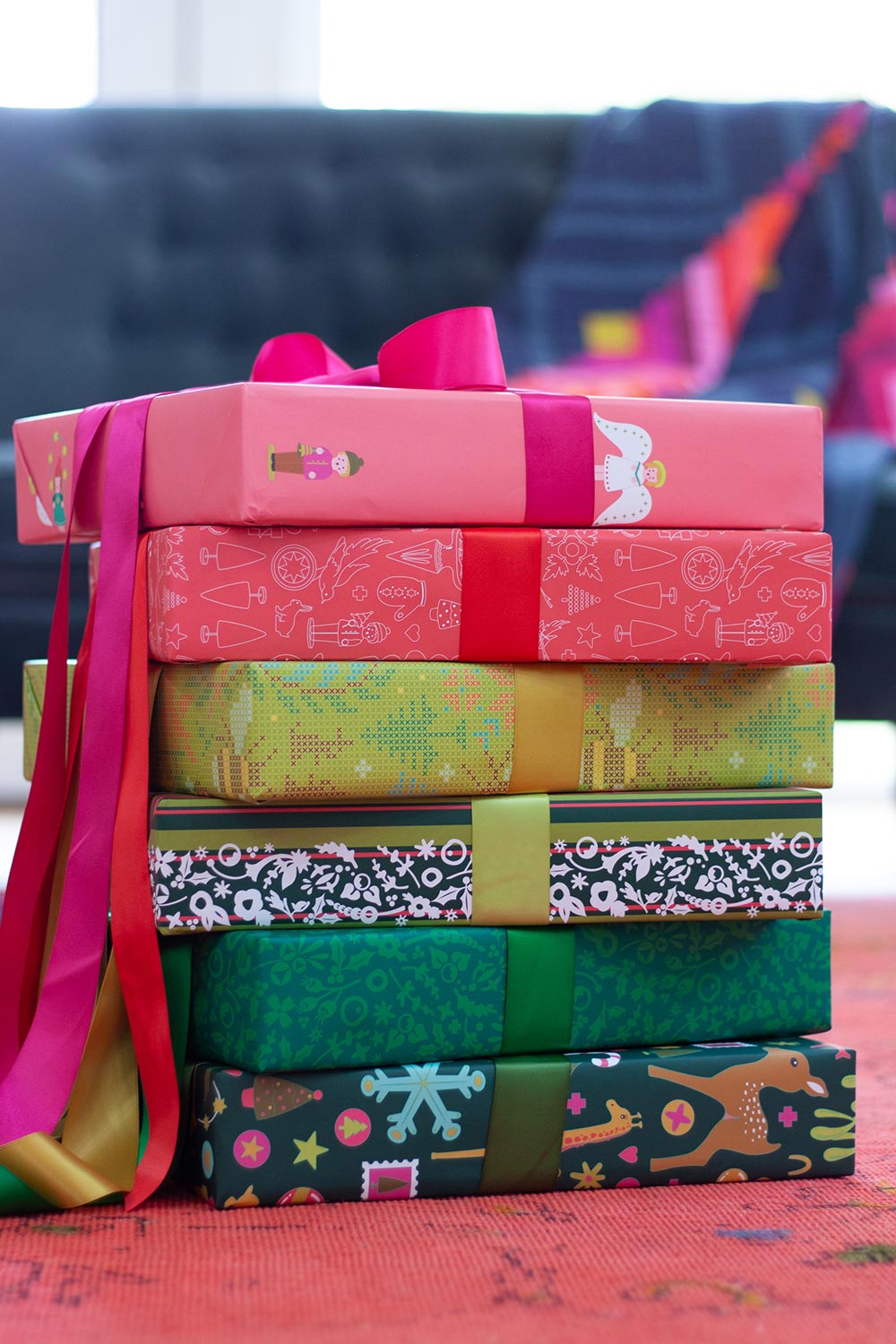 set of gift wrap papers