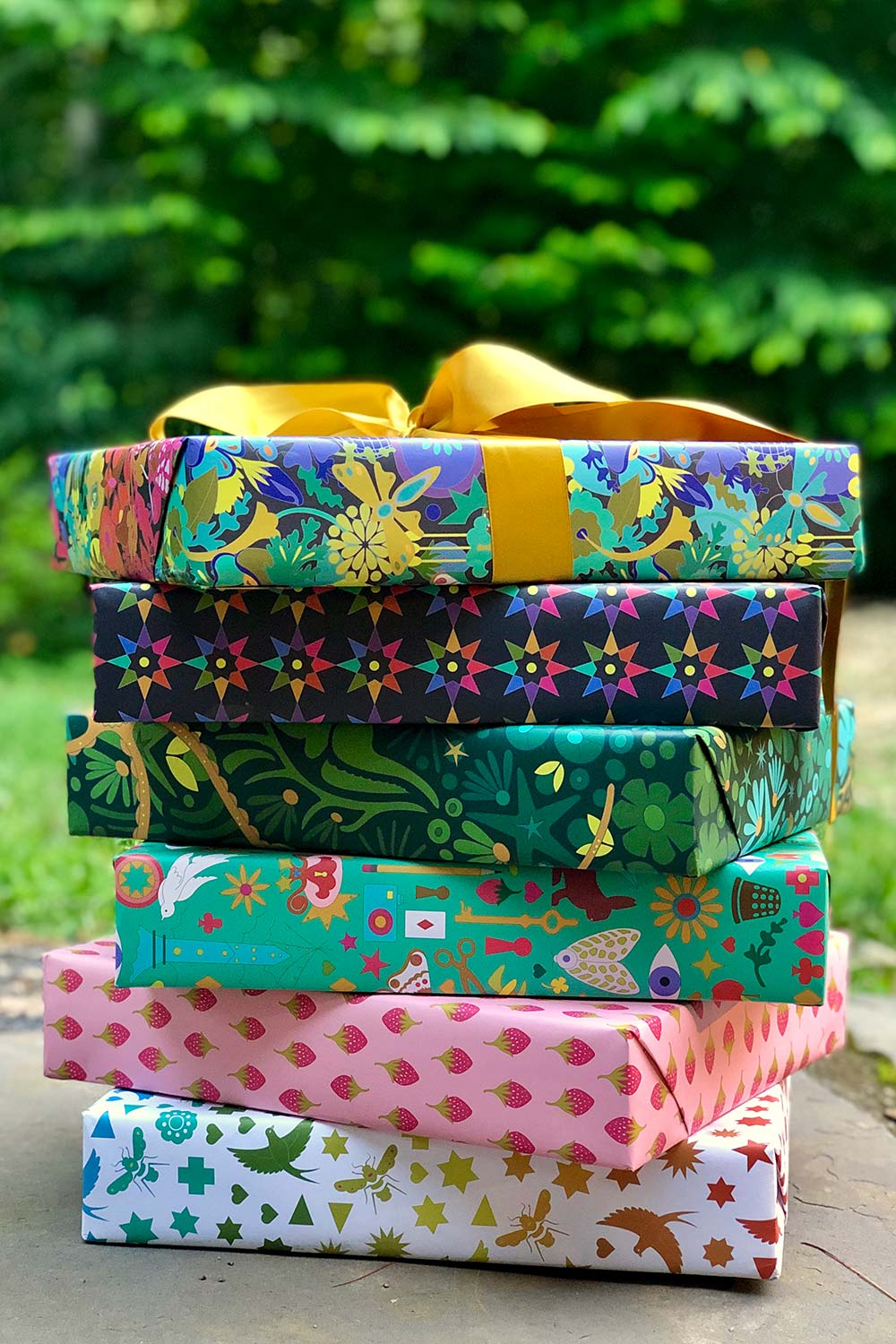 set of gift wrap papers