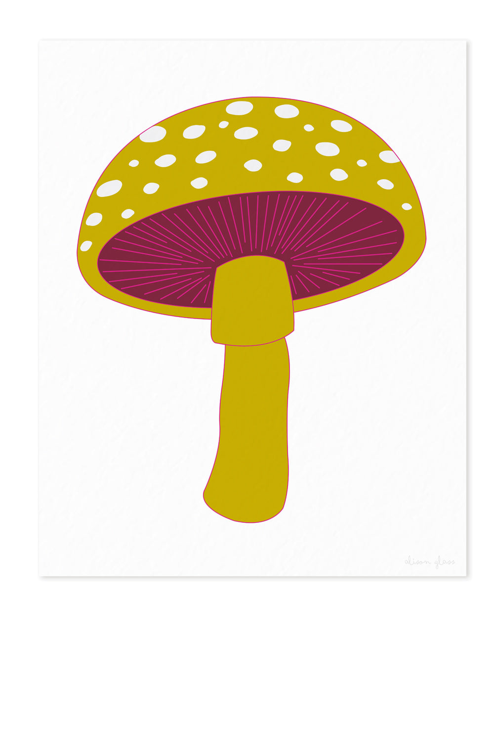 mushroom in mustard art print