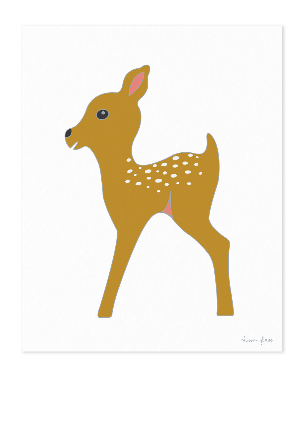fawn in mustard art print