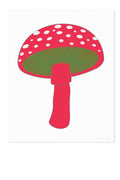 mushroom in pink art print