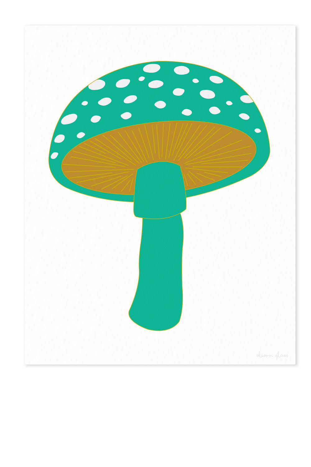 mushroom in jade art print