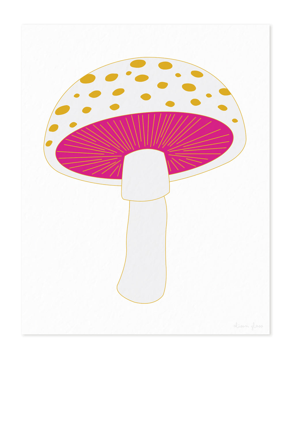mushroom in white art print